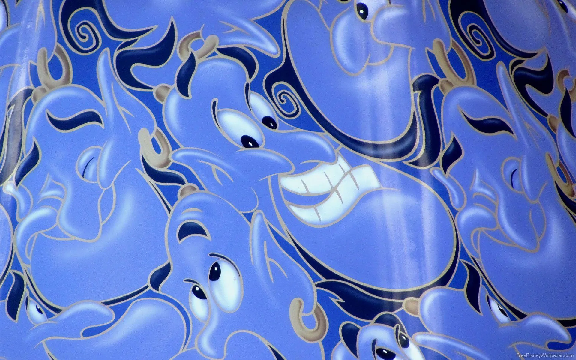 Genie Glowing with Blue Energy and Swirling Magical Dust