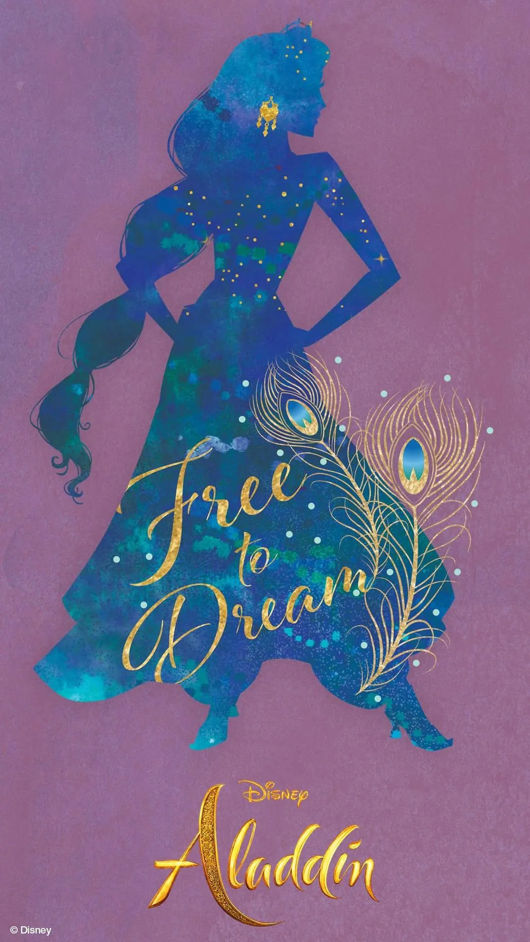 Jasmine Poster in Royal Outfit with Blue Purple Background