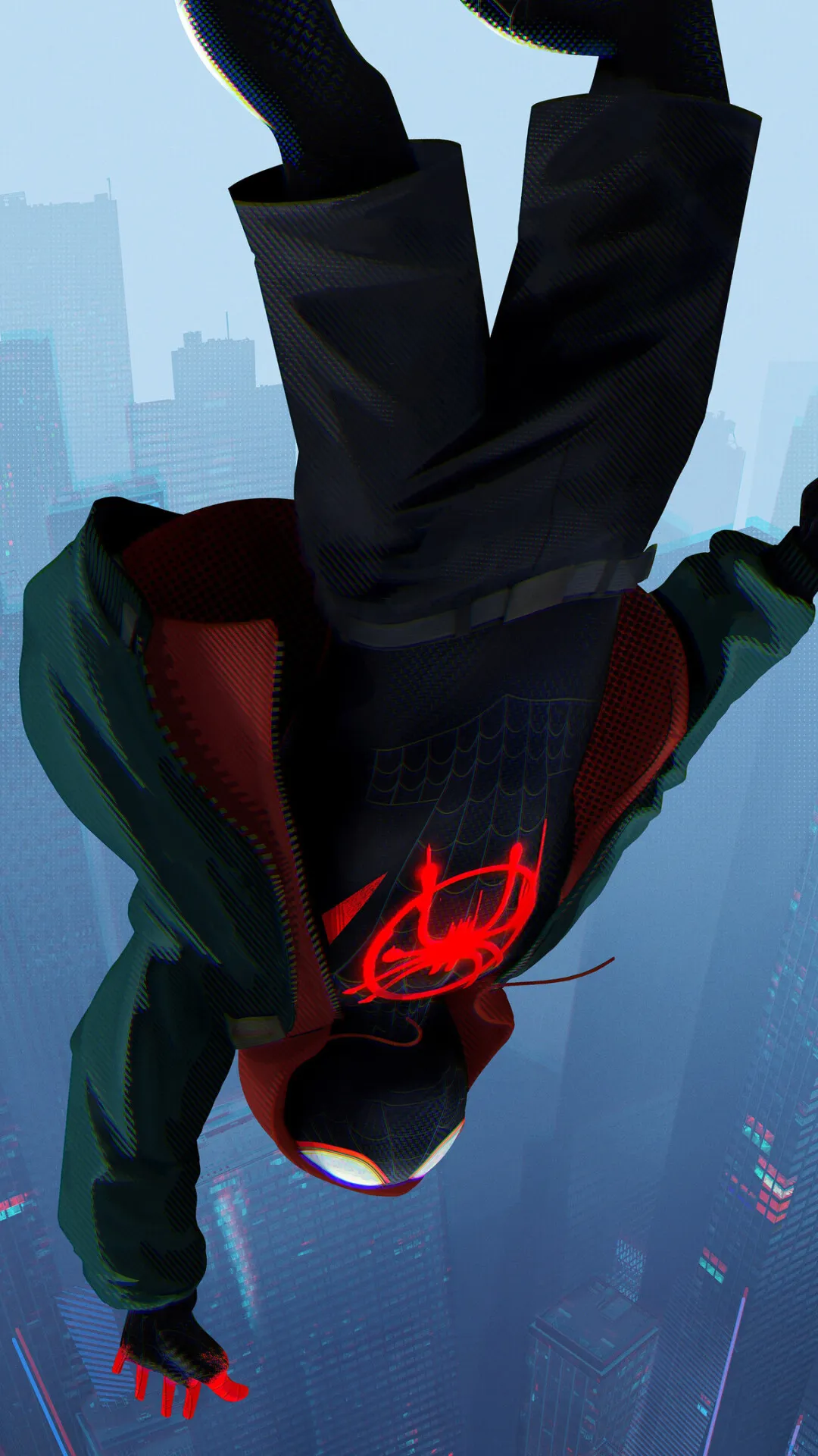 Jumping Spiderman Neon Lights Wallpaper
