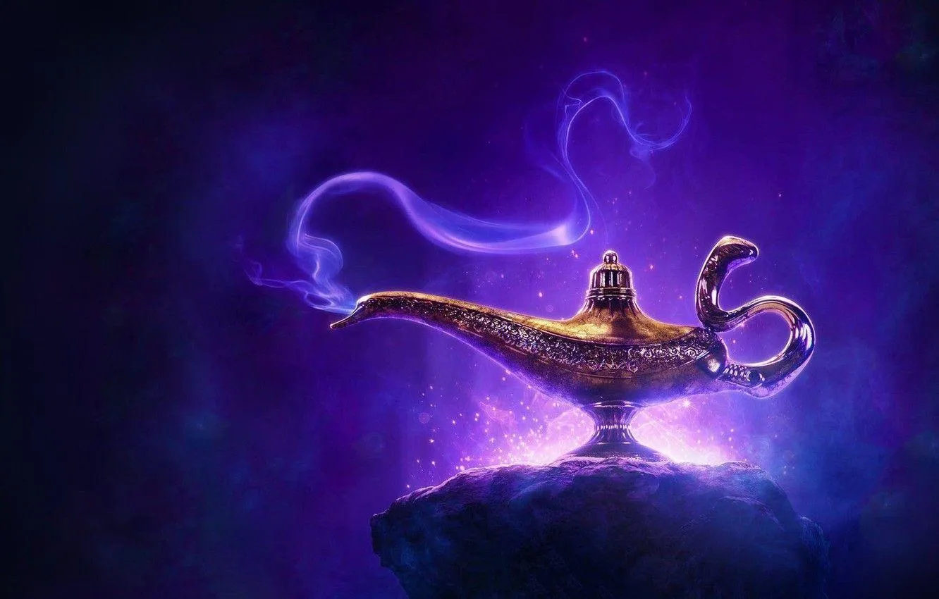 Magic Carpet Flying Through Purple Sky with Sparkling Stars