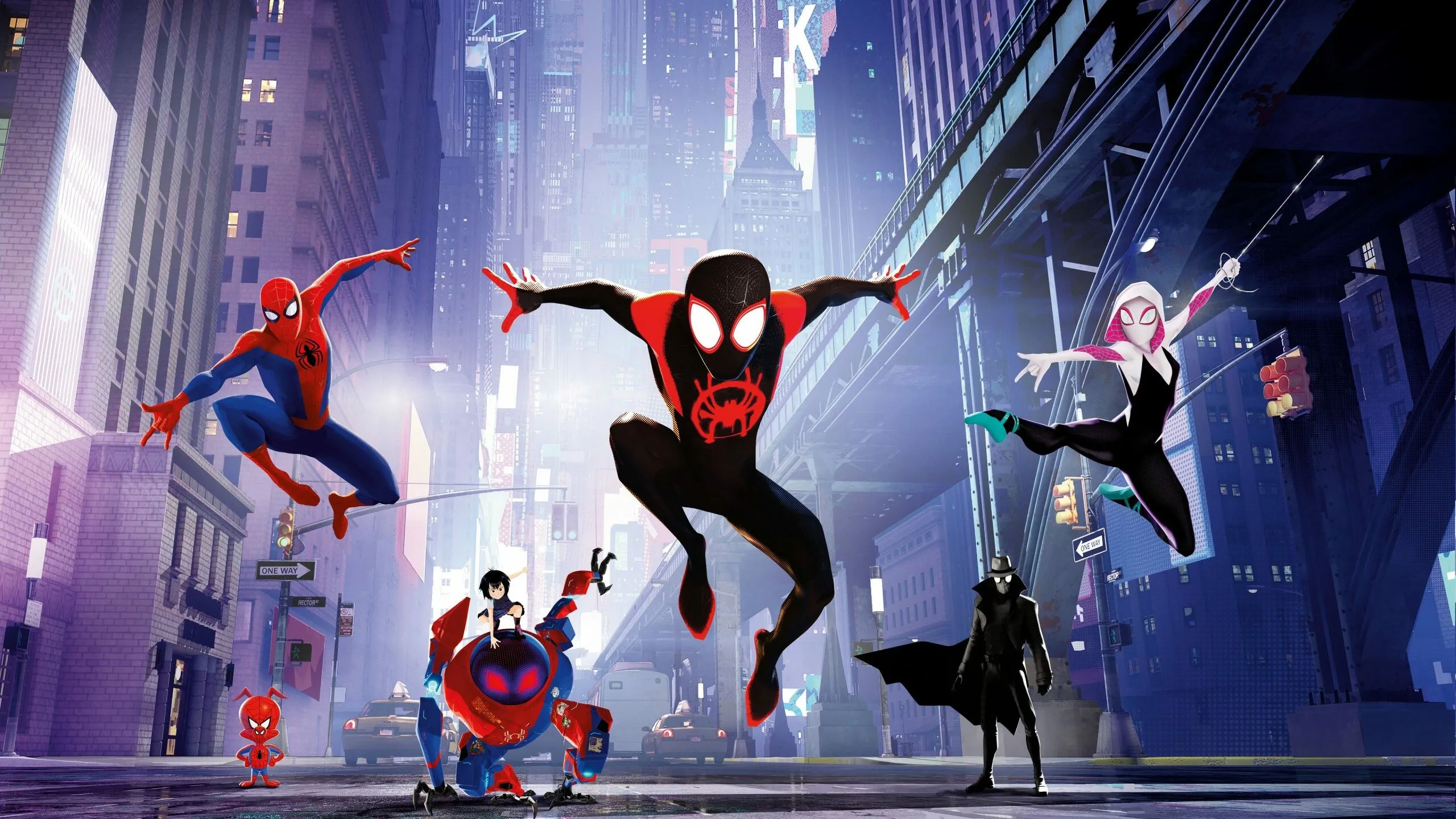Night Street Spiderman Showdown HD Wallapaper