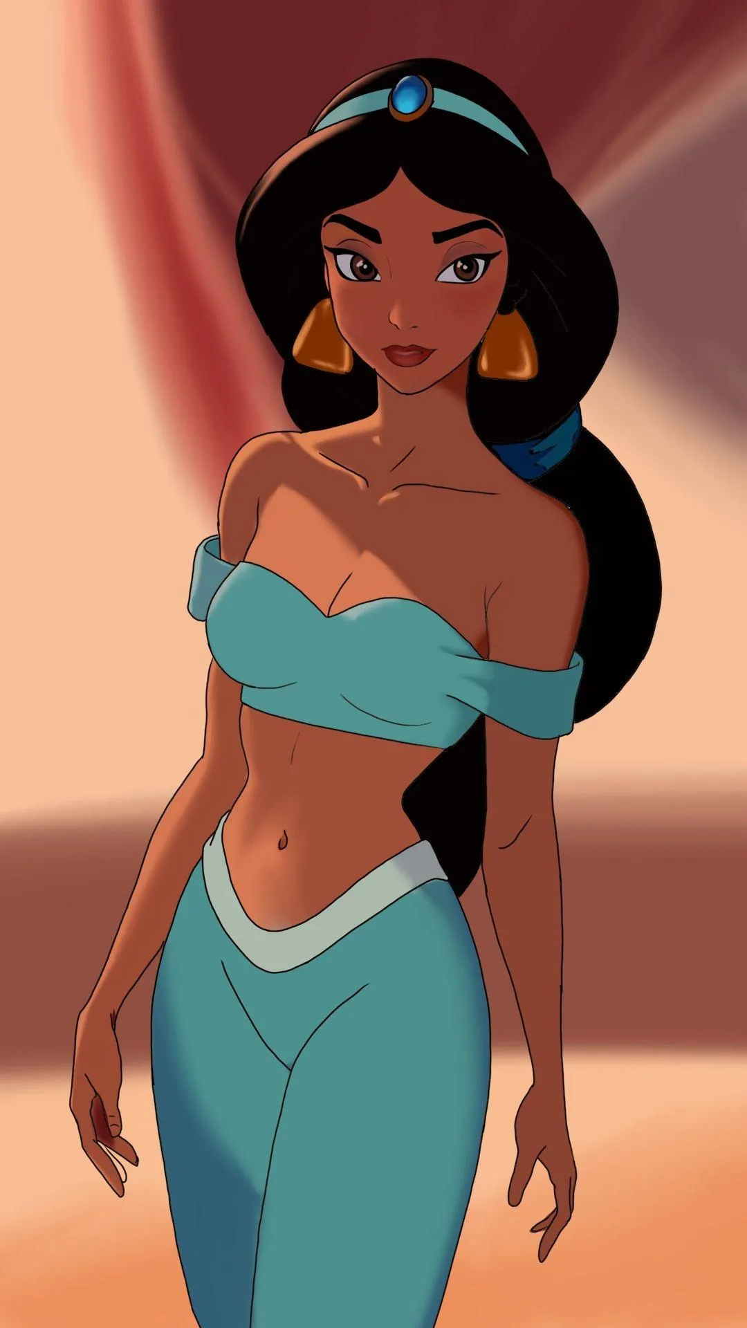 Princess Jasmine Standing Proudly in Her Iconic Outfit