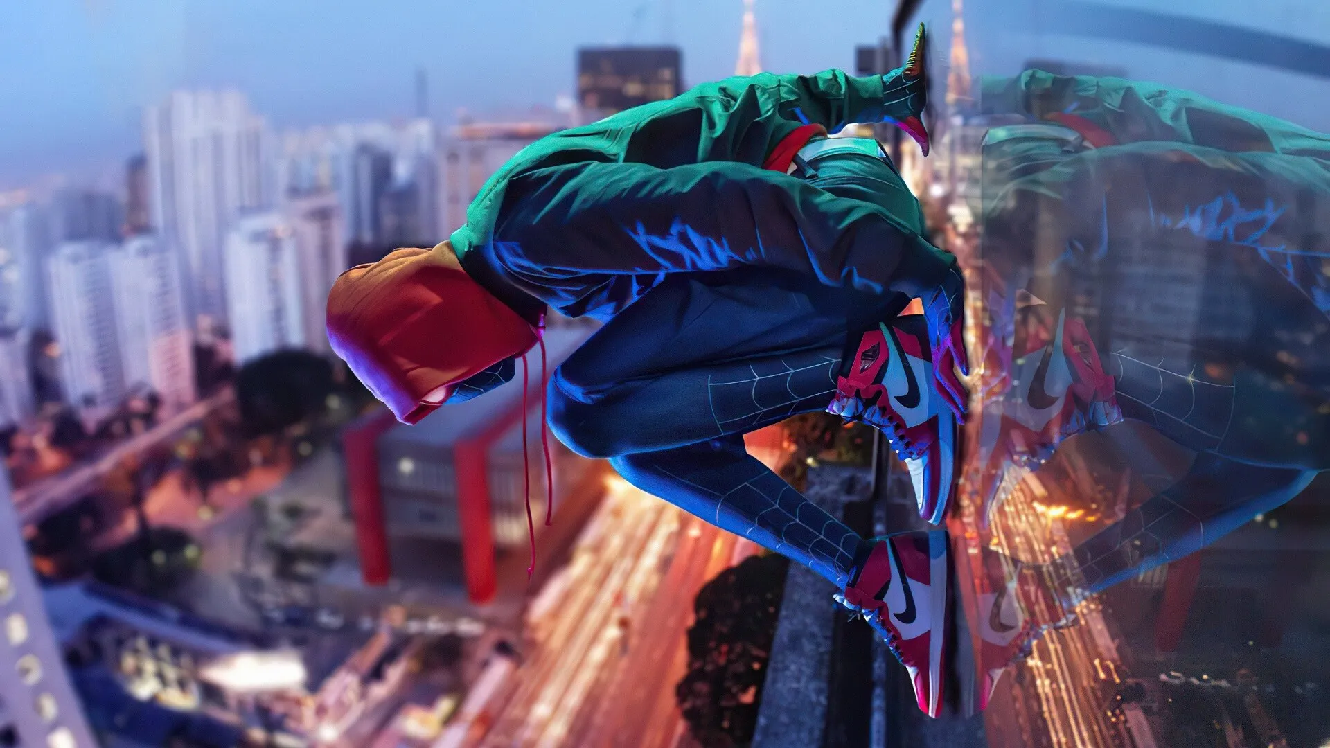 Spiderman Above the Skyline