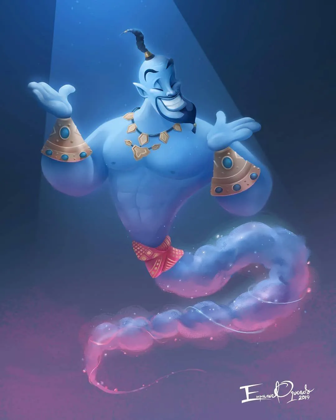 Wallpaper of Genie Soaring in a Magical Moment