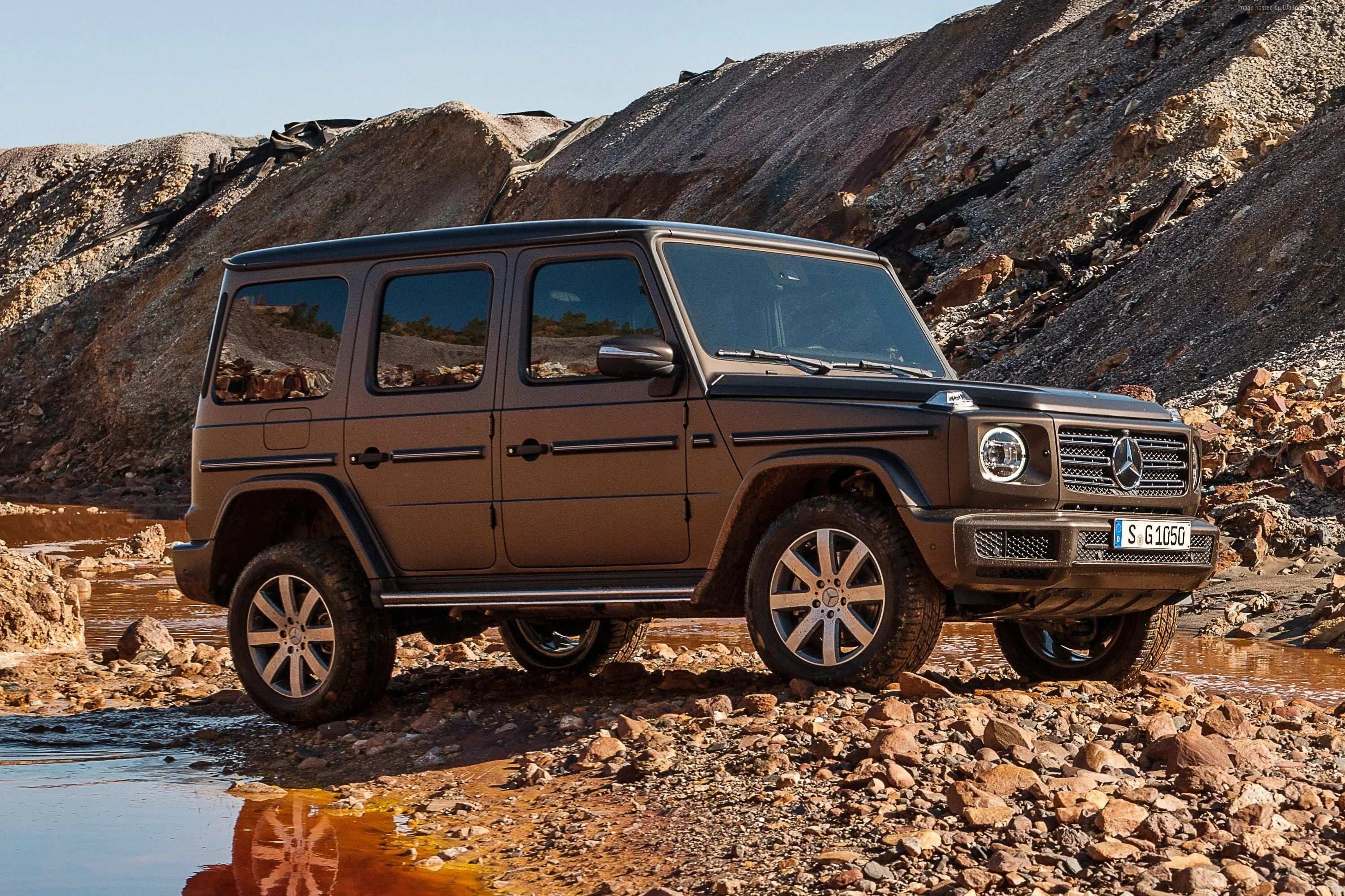 Amazing Brown Mercedes Benz G Wagon Parked on Rocky Terrain