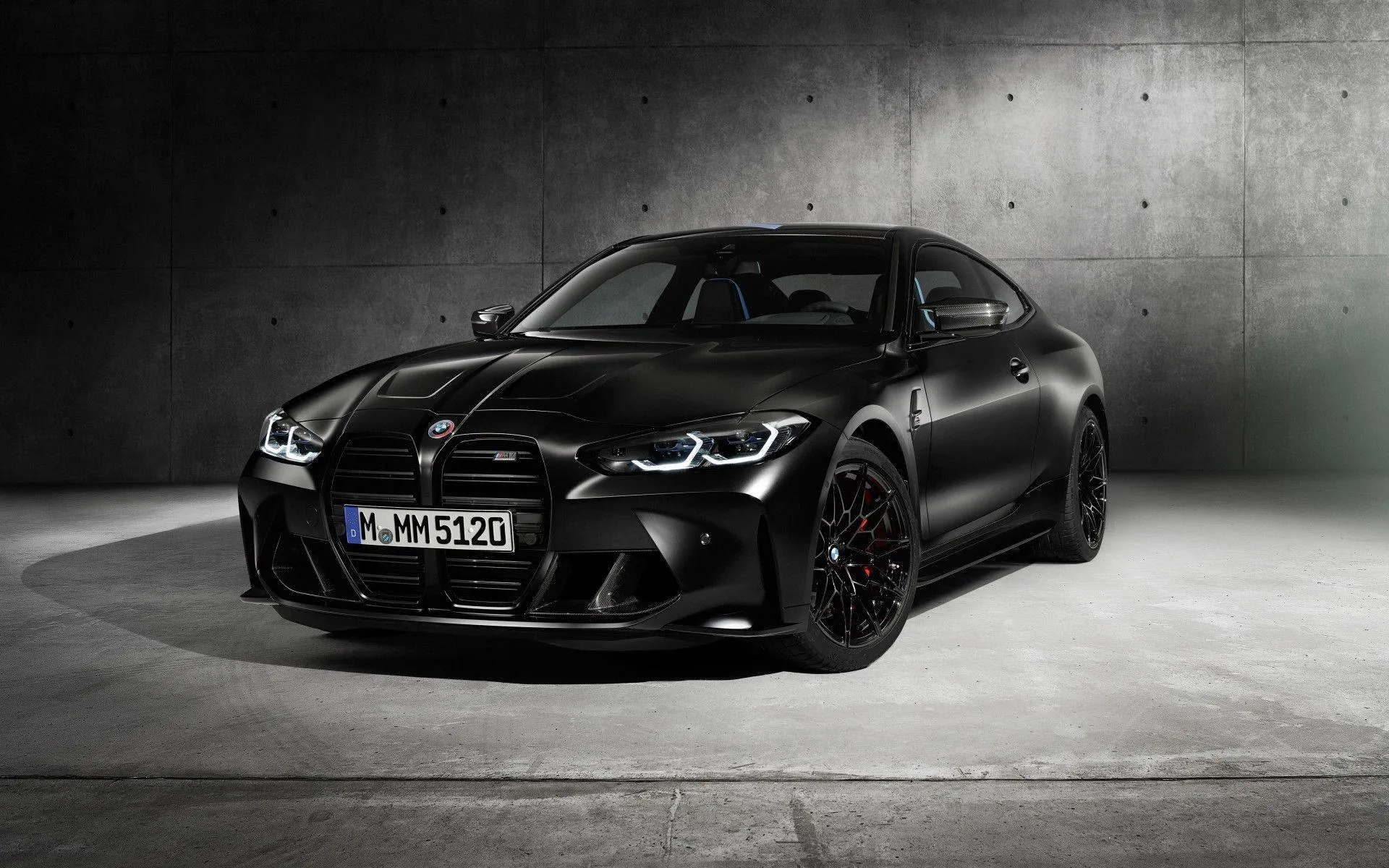 Black Bmw Coupe in Minimalist Garage Studio Lighting Hd