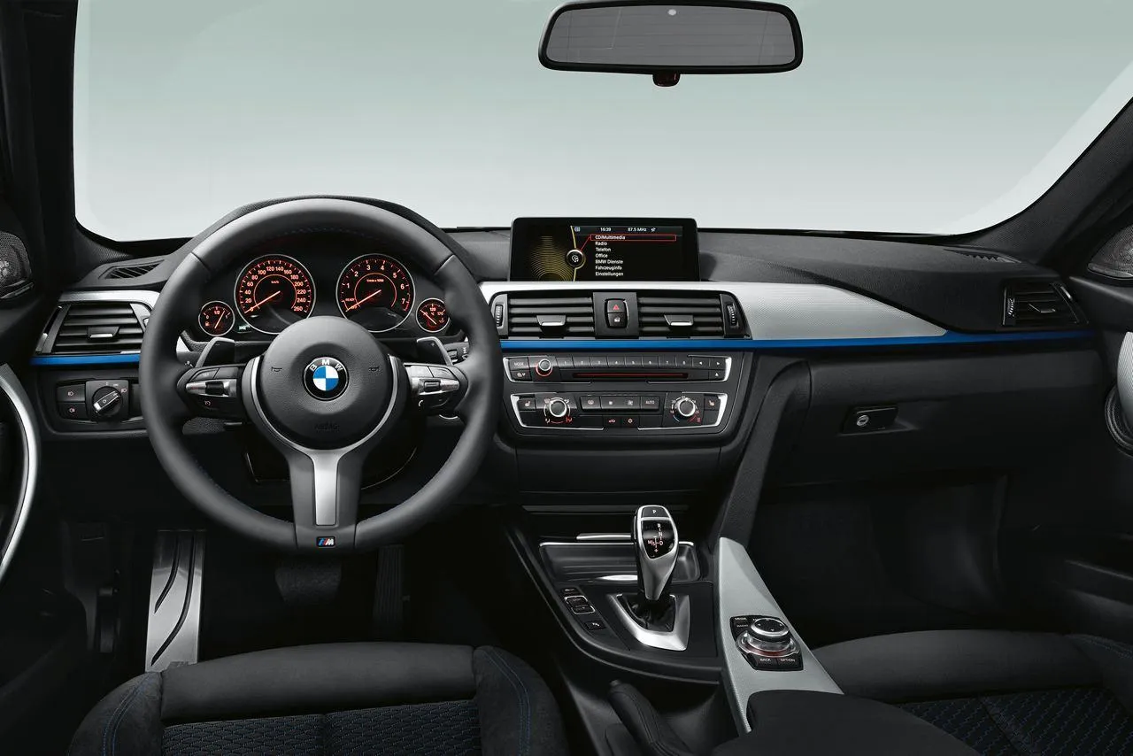Black Bmw Interior with Manual Gear and Digital Display