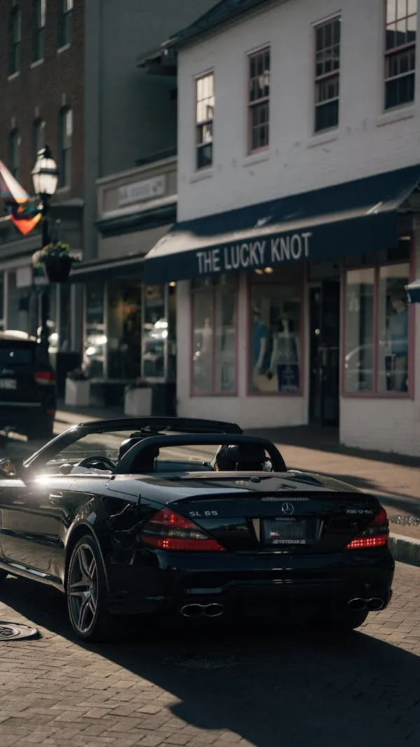 Black Convertible Mercedes Benz Car Parked on Street