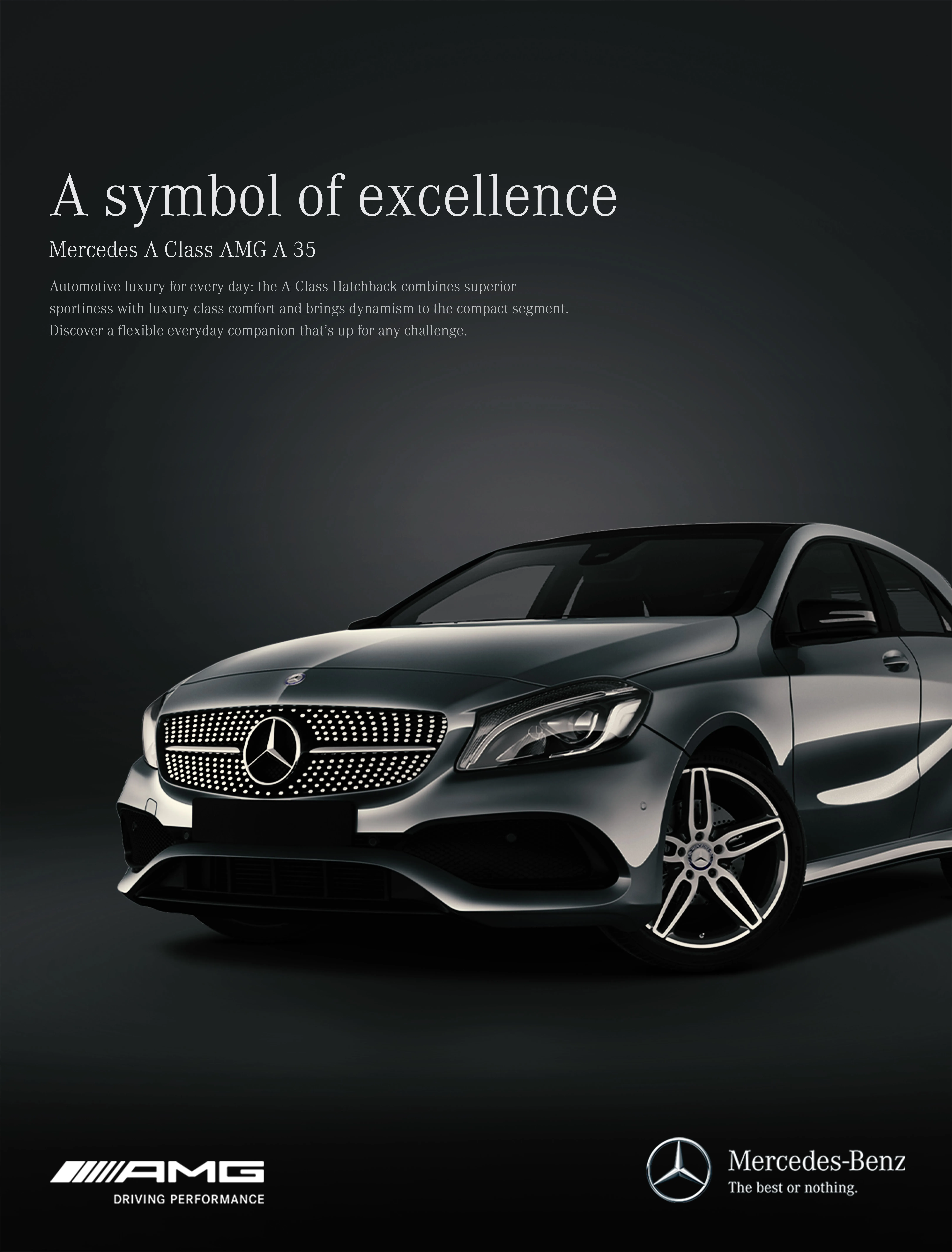 Black Mercedes Benz AMG A Class Advertisement Poster