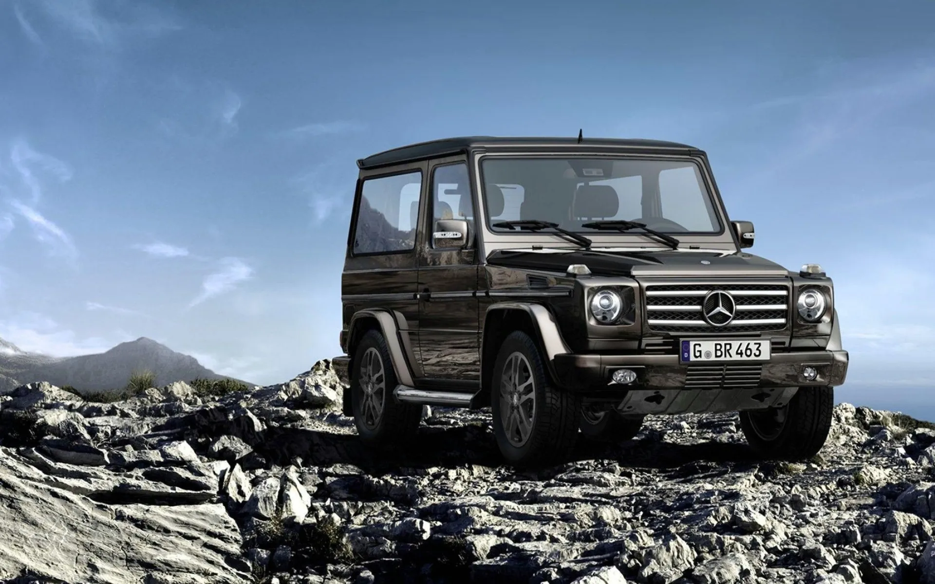 Black Mercedes Benz Off Road SUV Parked on Rocky Terrain