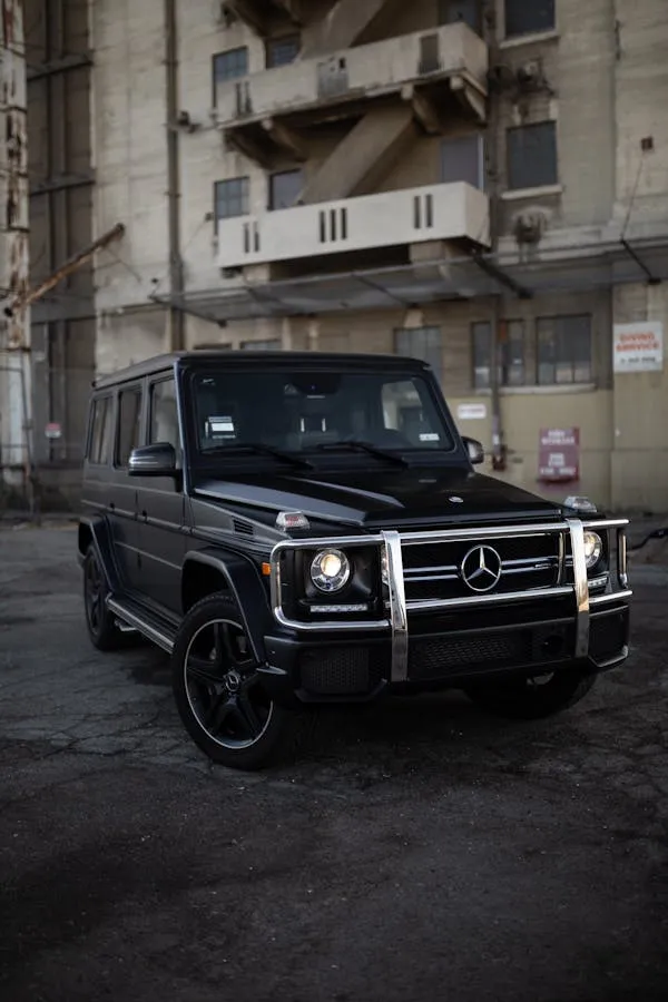 Black Mercedes G Wagon parked in an urban setting Wallpaper