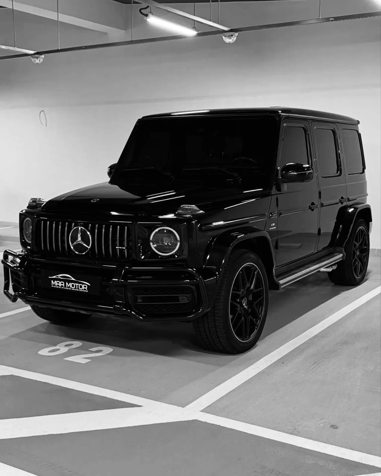 BlackedOut Mercedes GClass in Parking Garage Wallpaper
