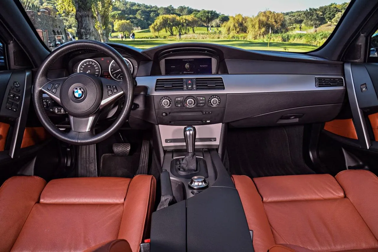 Bmw Car Interior with Premium Leather Seats and Tech