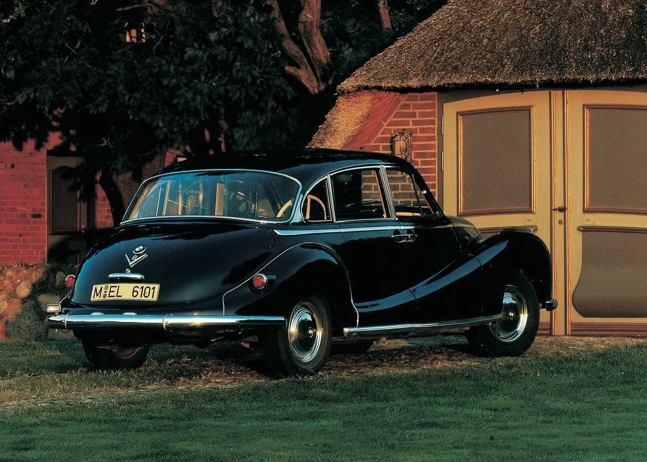 Bmw Classic Car and Vintage Beetle Parked in a Village Hd