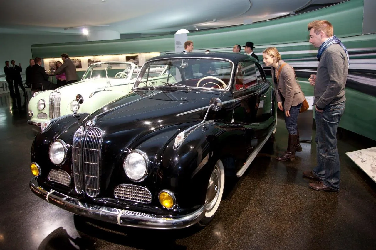 Bmw Classic Car Showcased in a Luxury Indoor Showroom