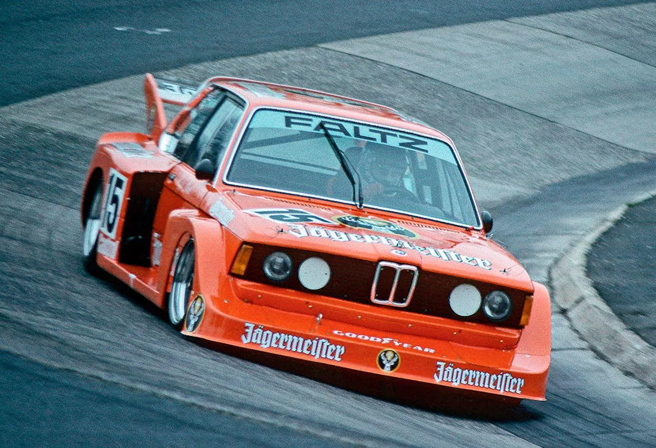 Bmw Classic Race Car on a Track with Fast Motion Effect