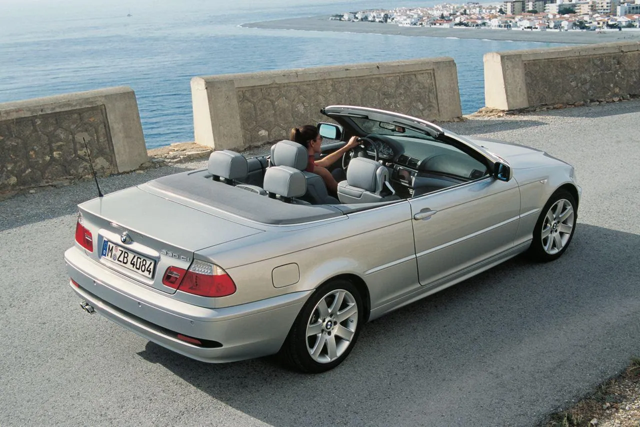 Bmw Convertible Driving Along Coastal Road with Ocean