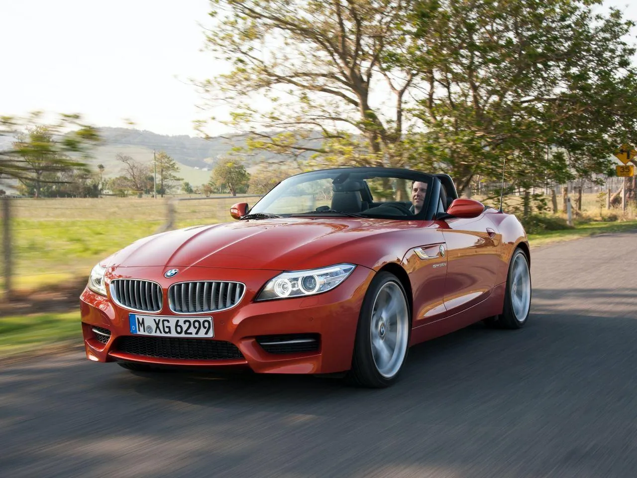 Bmw Convertible on Scenic Road in Bright Setting Image