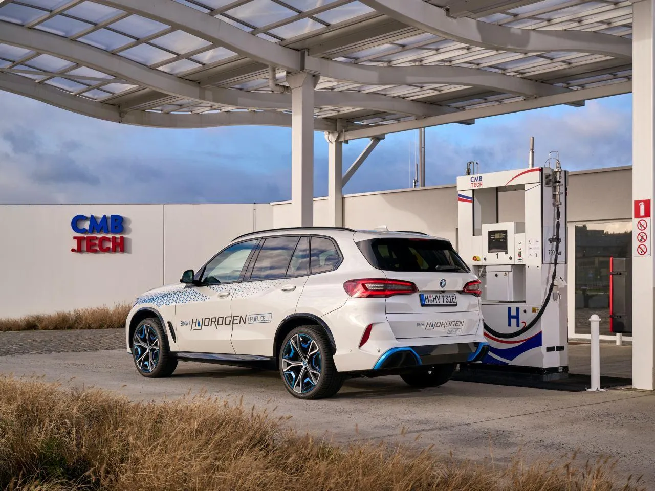 Bmw Electric Car Charging at a Modern Fuel Station