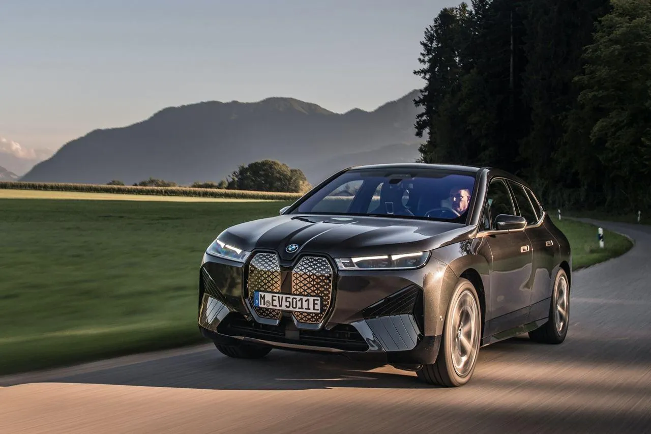 Bmw Electric Car Driving Through Scenic Area Image Hd