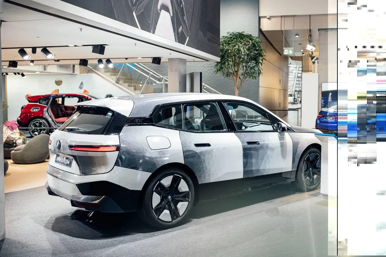 Bmw Electric Car Parked in a Modern and Minimalist Space