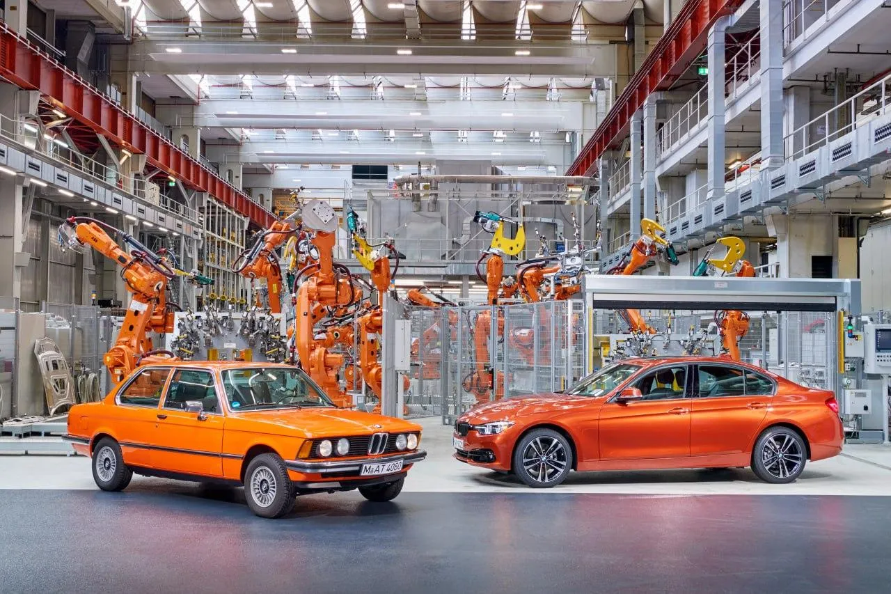 Bmw Factory Setting with Robots Assembling Cars on Line
