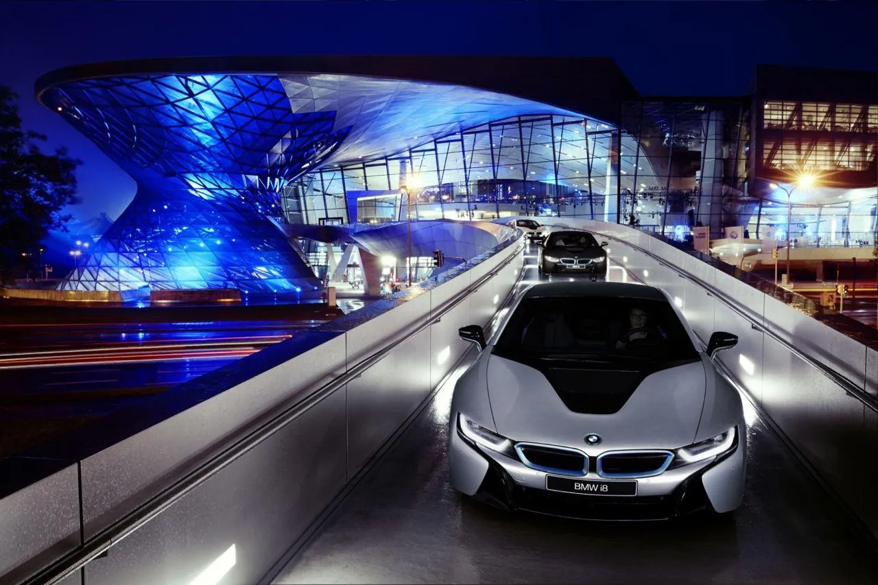 Bmw Futuristic Car Design in a Modern Urban Environment