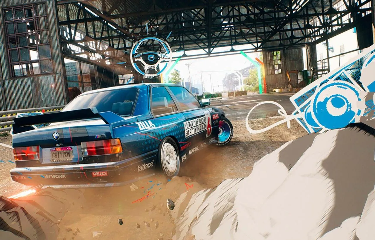 Bmw in a Futuristic Garage with Augmented Reality Overlays