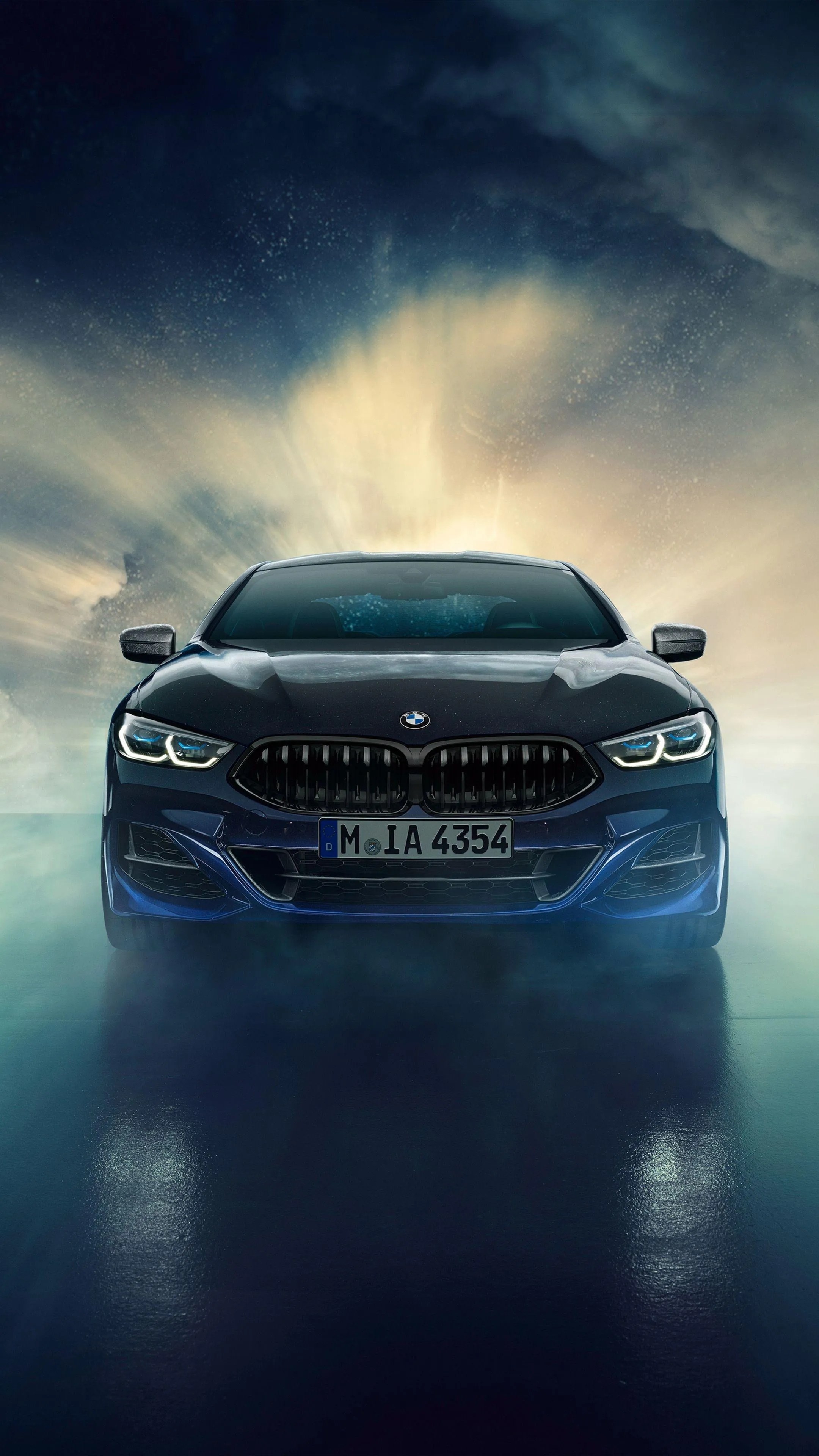 Bmw in Dramatic Lighting with Rain Clouds in the Background