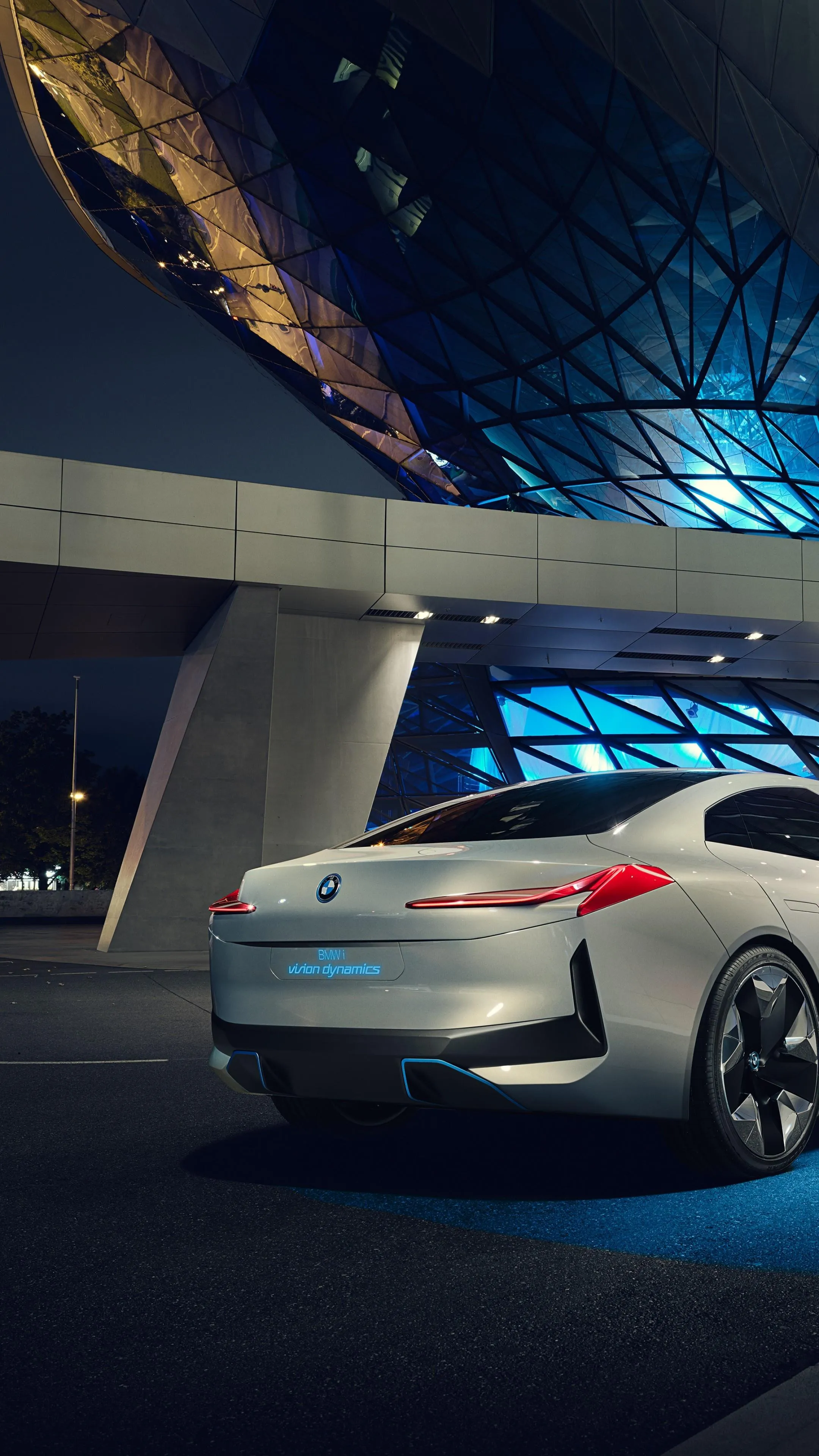 Bmw in High Tech Environment with Neon Lights Wallpaper