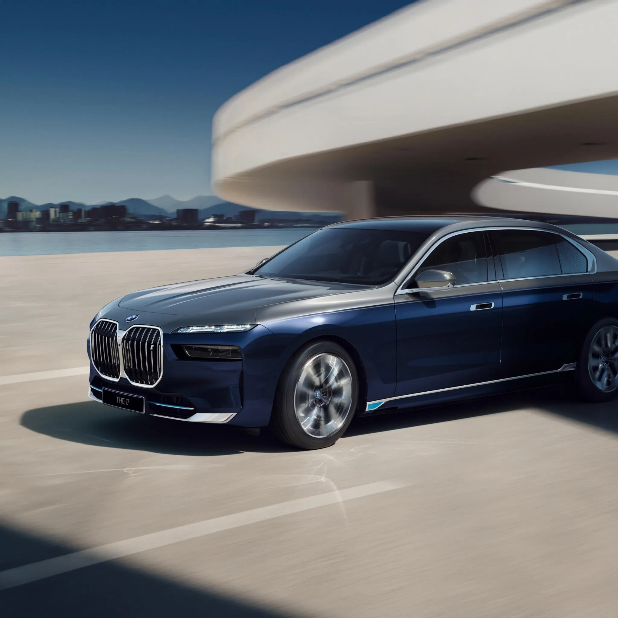 Bmw Luxury Sedan in Dark Environment with Futuristic Lighting
