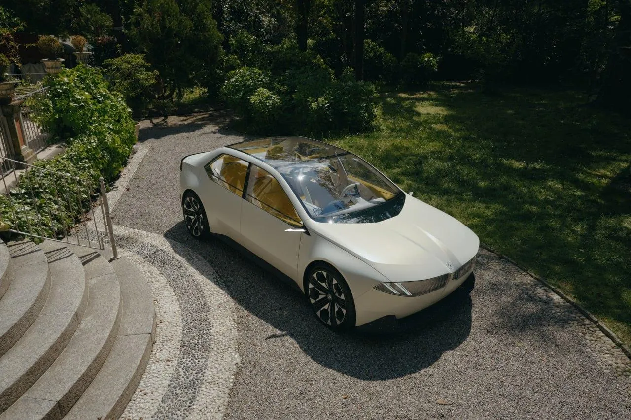 Bmw Luxury Sedan on a Curved Driveway in a Park Image