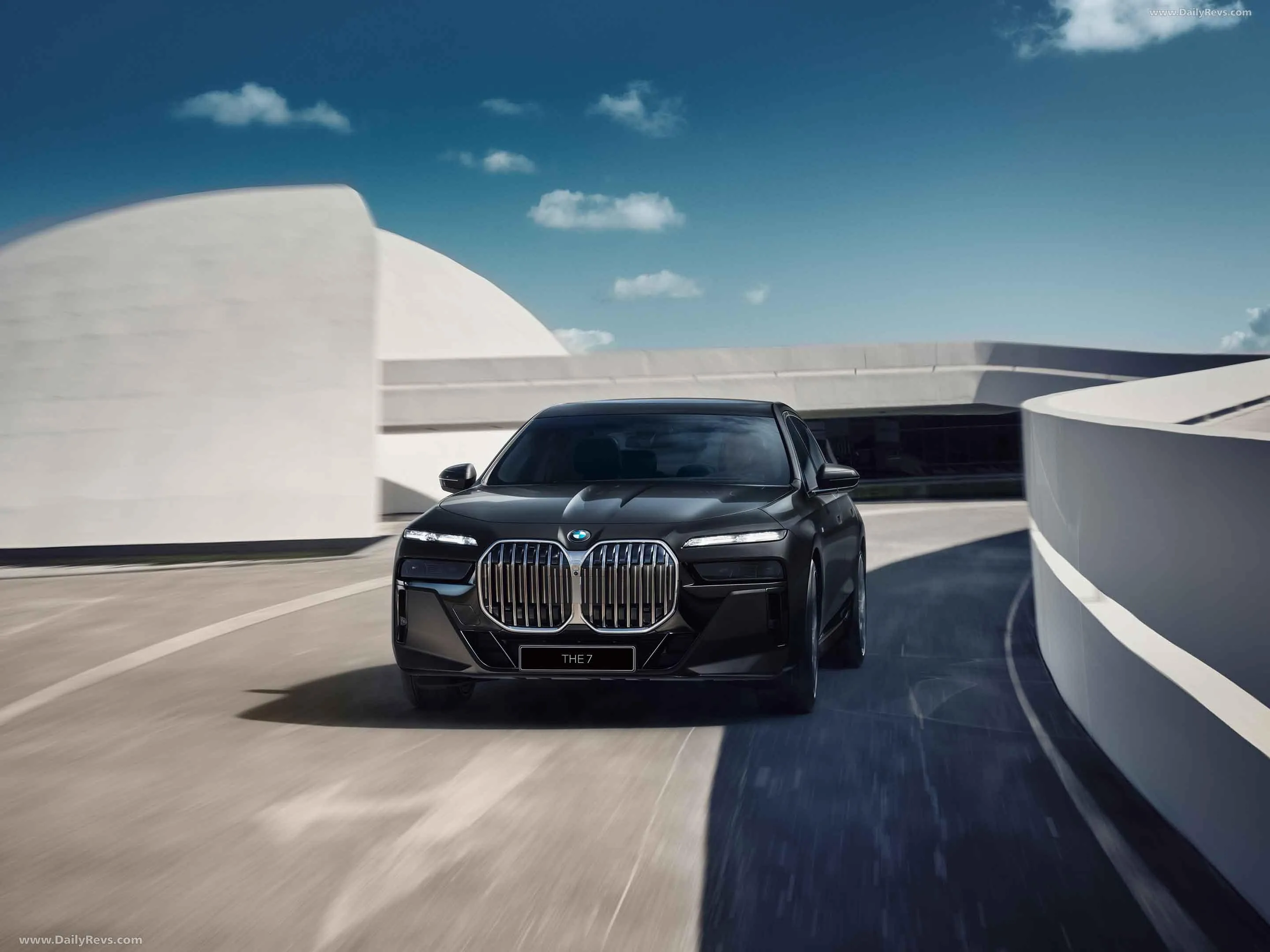 Bmw Performance Car on Empty Asphalt Road with Clear Sky