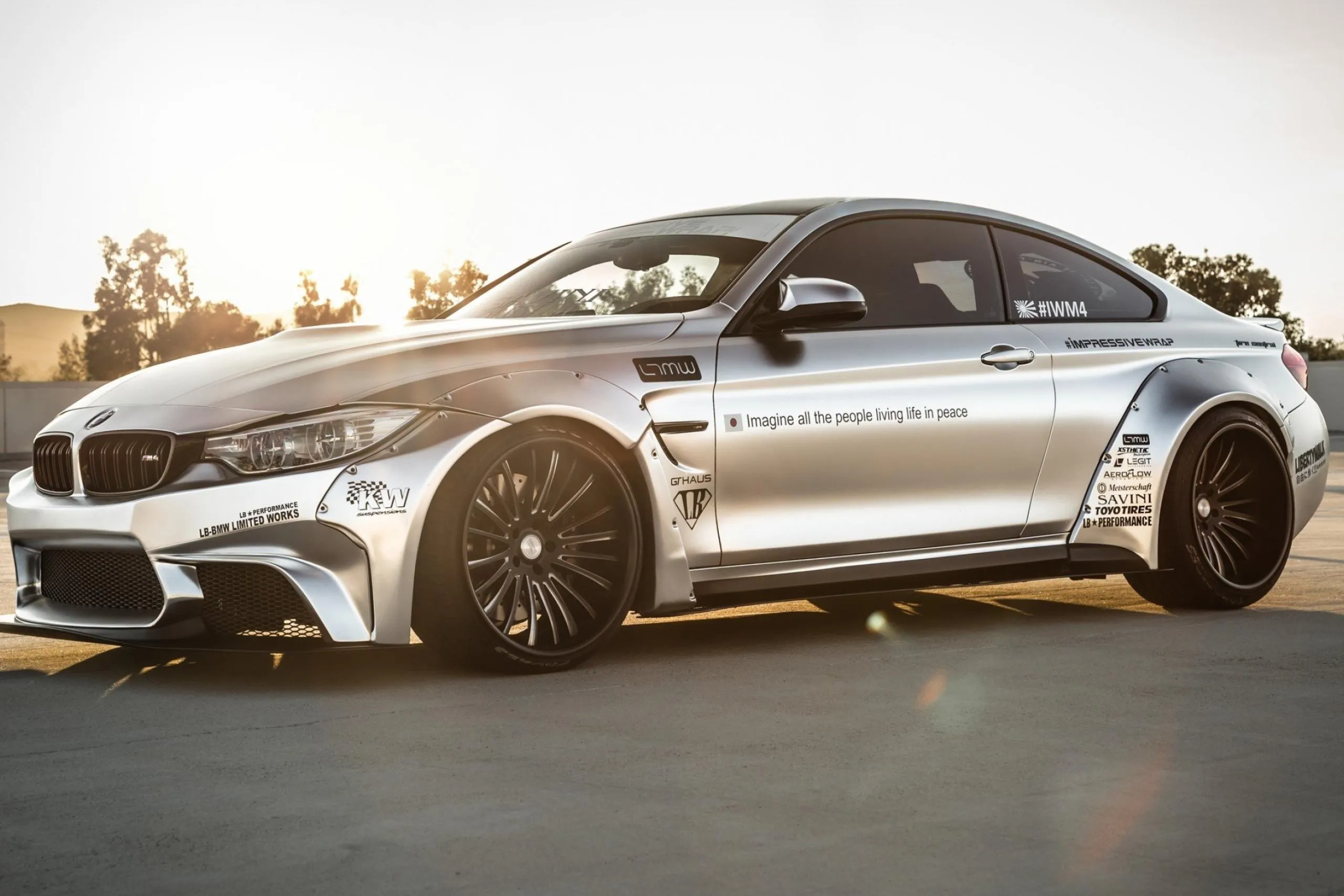 Bmw Performance Car Parked Outside in Golden Light