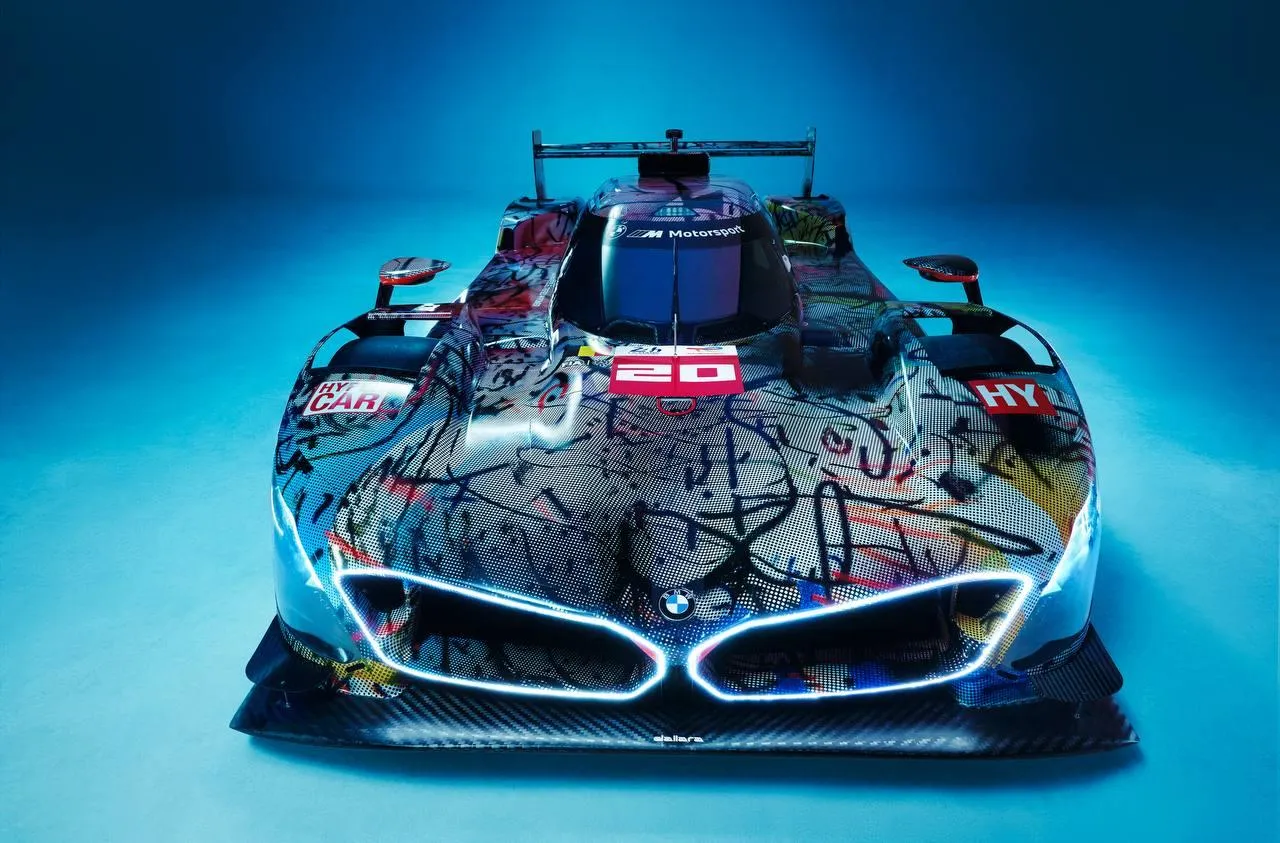 Bmw Race Car Featuring Neon Lights and High Tech Design