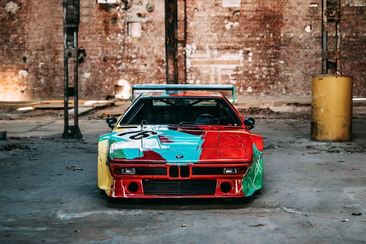 Bmw Race Car with Colorful Paint in Urban Setting Image