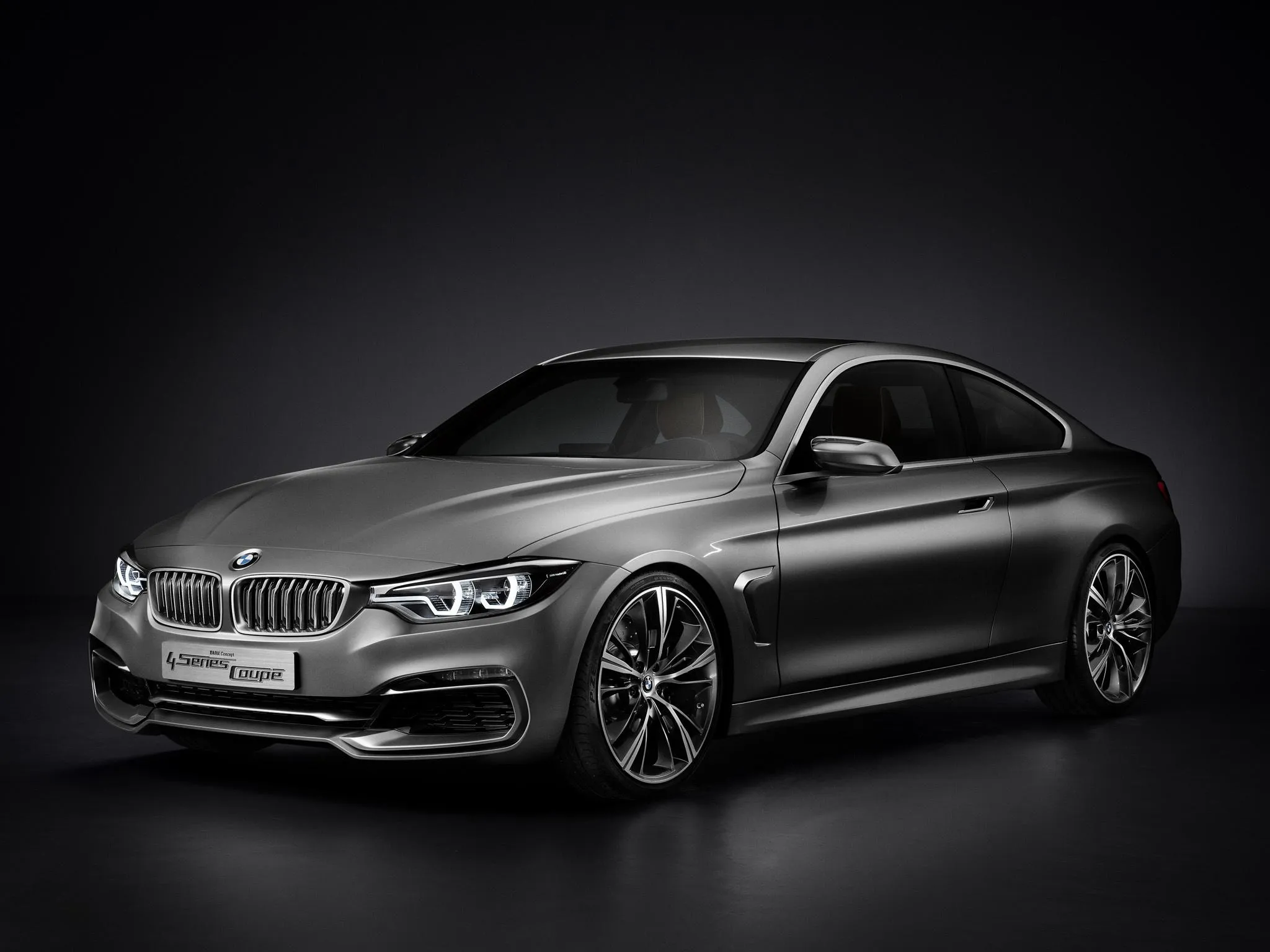 Bmw Sedan in Black and White Studio Lighting Wallpaper