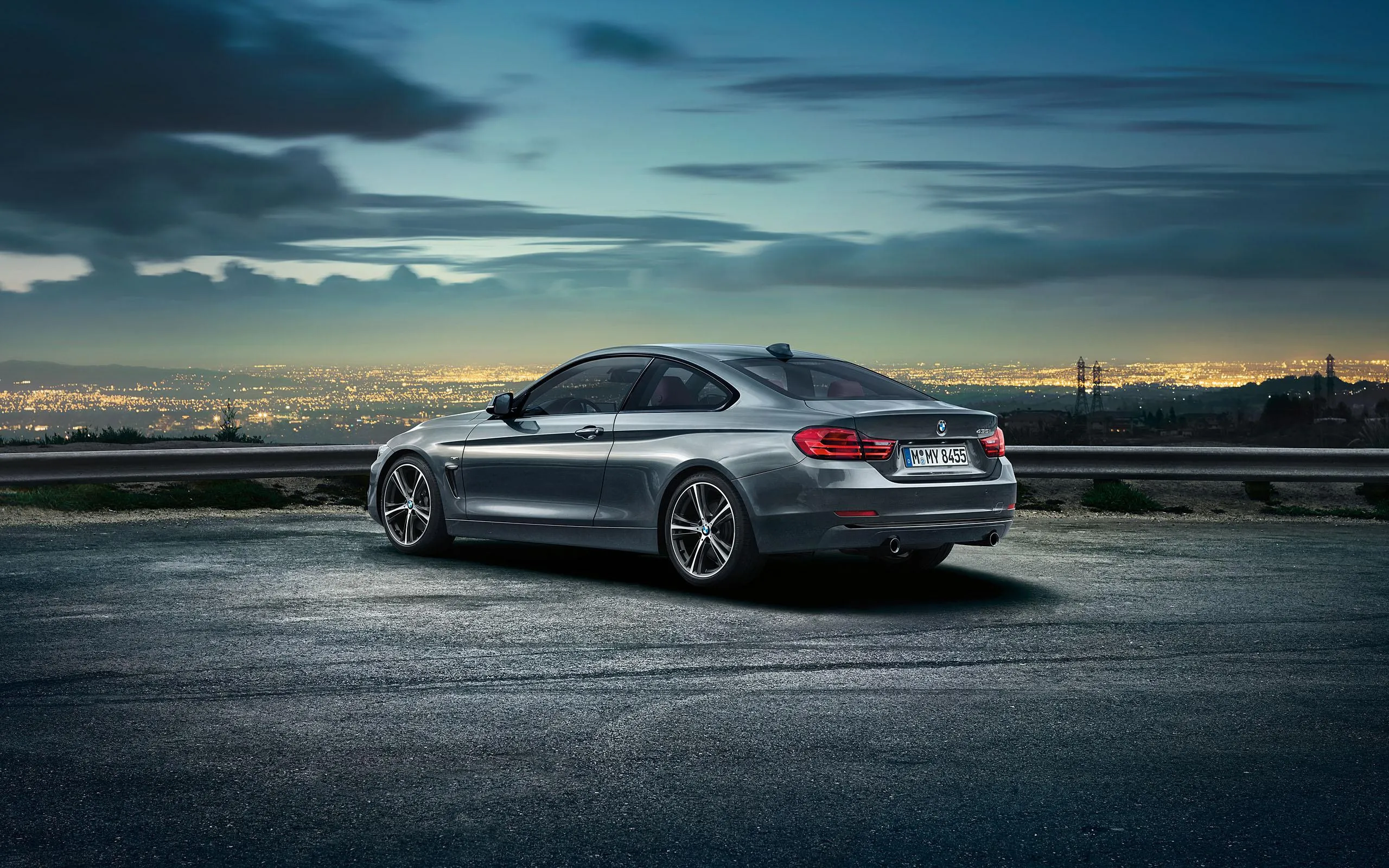 Bmw Sedan on an Open Road During Scenic Sunset Drive