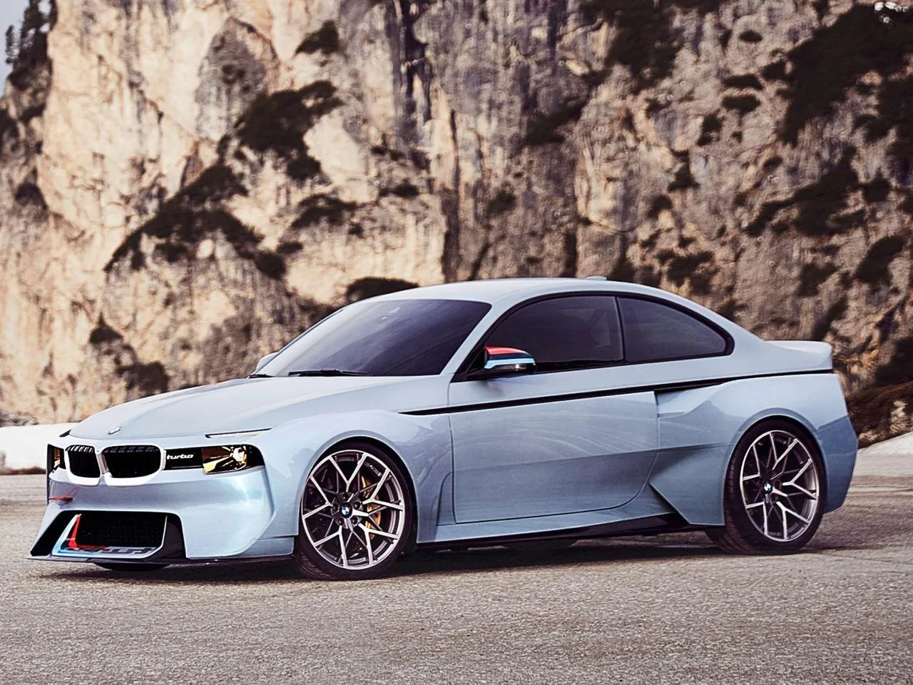 Bmw Sports Car Driving on a Mountainous Winding Road