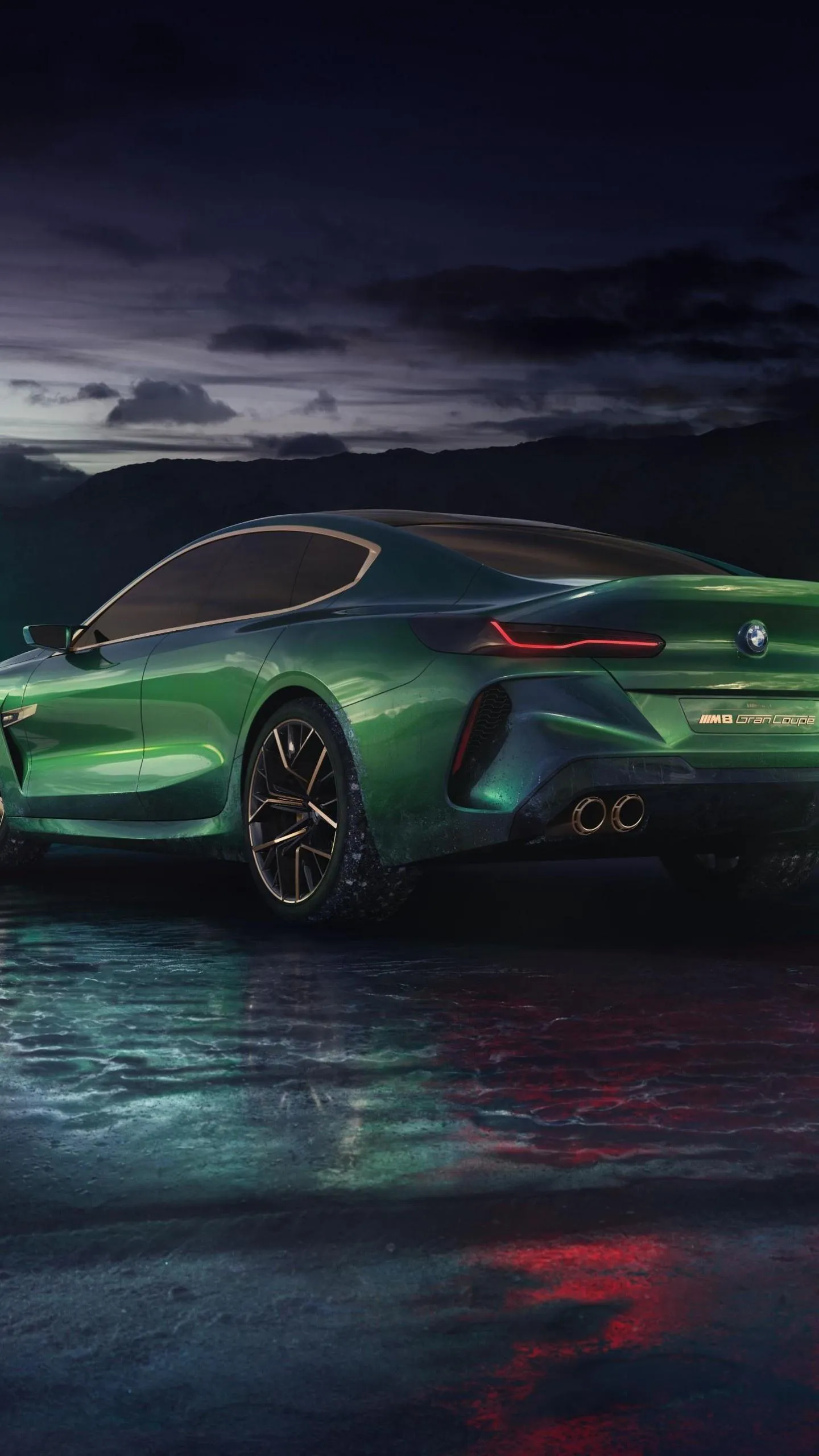 Bmw Sports Car with Neon Lighting and Dynamic Speed
