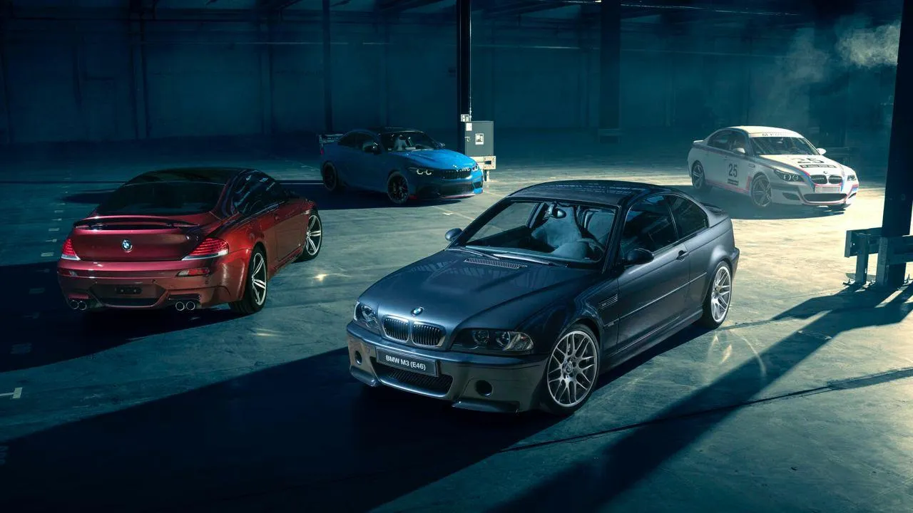 Bmw Sports Cars in Dark Parking Garage at Night Image