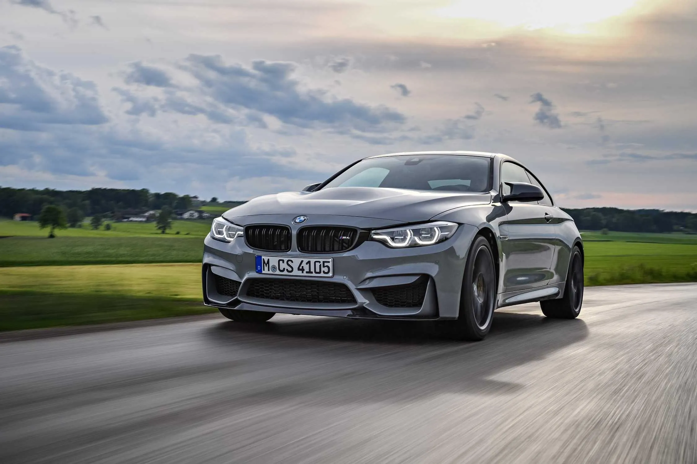 Bmw Sporty Sedan on a Track with Dynamic Front View