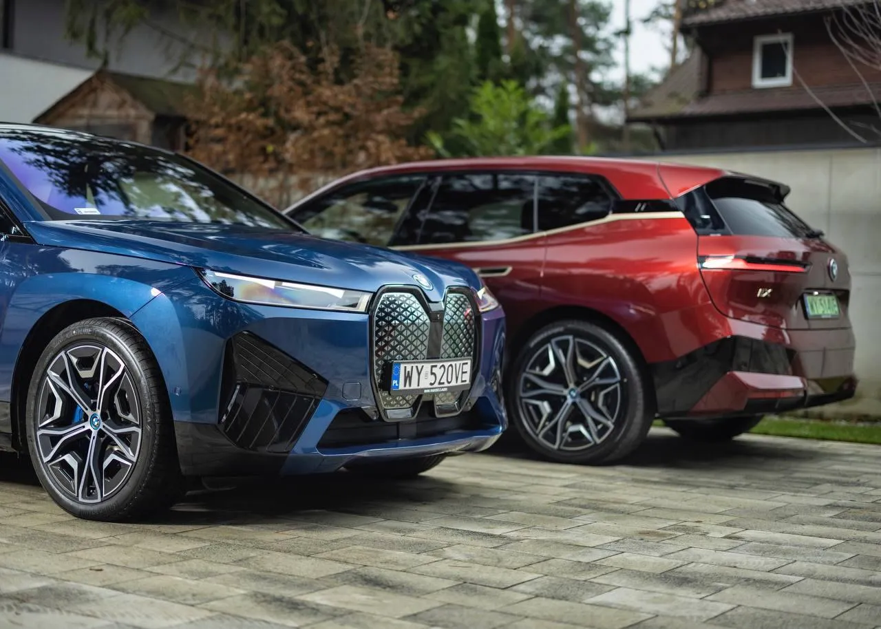Bmw Suv Driving Through Autumn Forest and Mountain Path