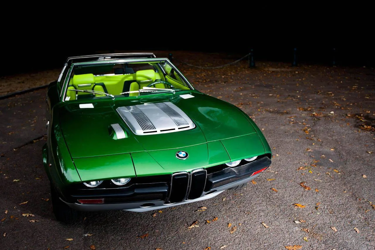 Bmw Vintage Green Muscle Car in a Dark Environment Hd
