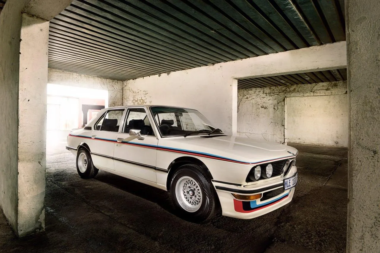 Classic Bmw Coupe Parked in Concrete Basement Garage