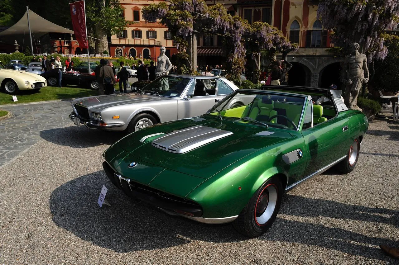 Classic Green Bmw Convertible Car in the Sunlight Image