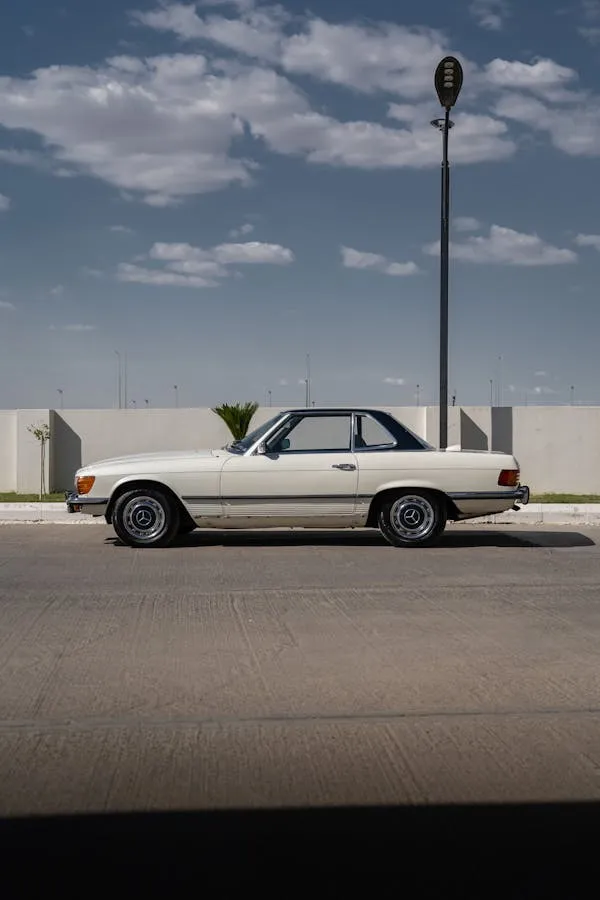 Classic Mercedes Benz Convertible Parked Outside 4K Wallpaper
