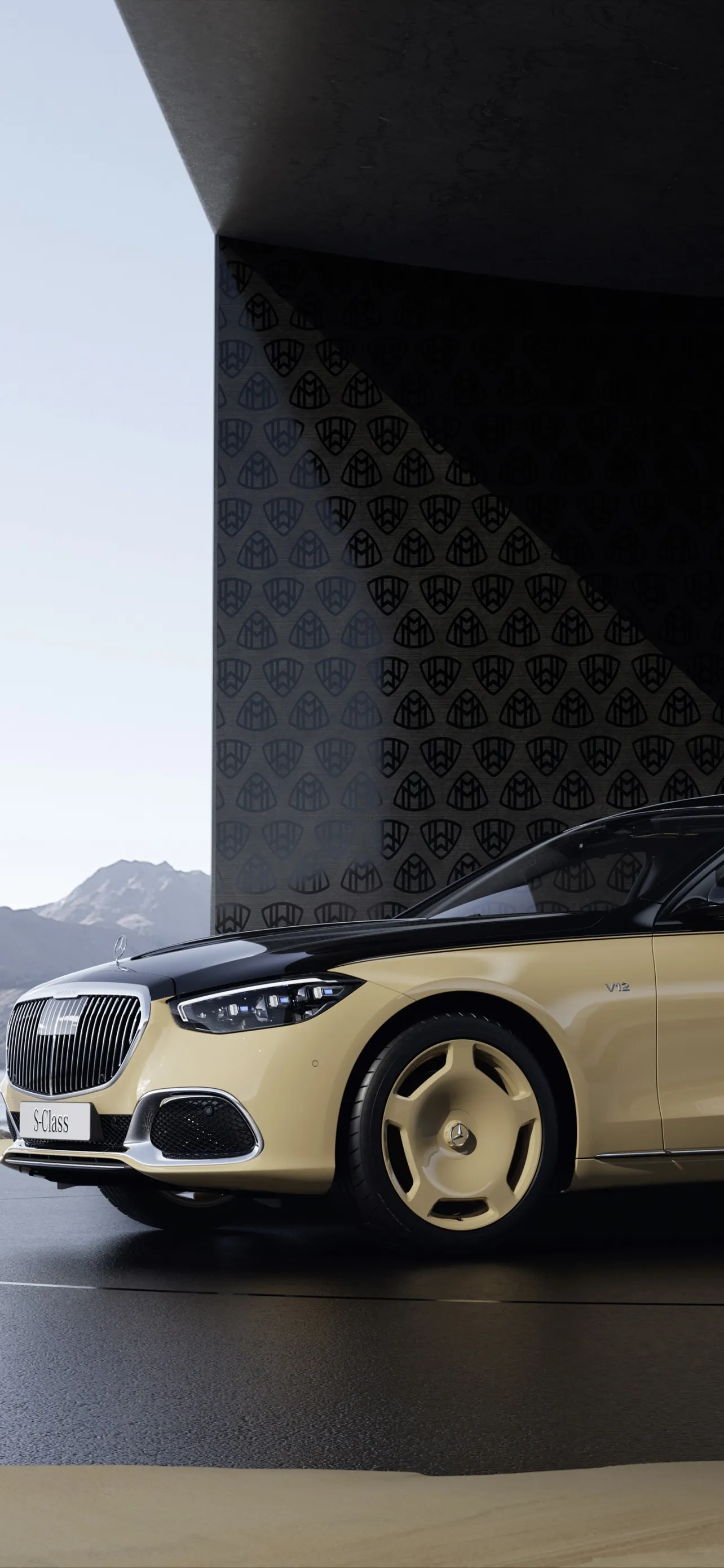 Classic Mercedes Benz in Elegant Modern Indoor Space