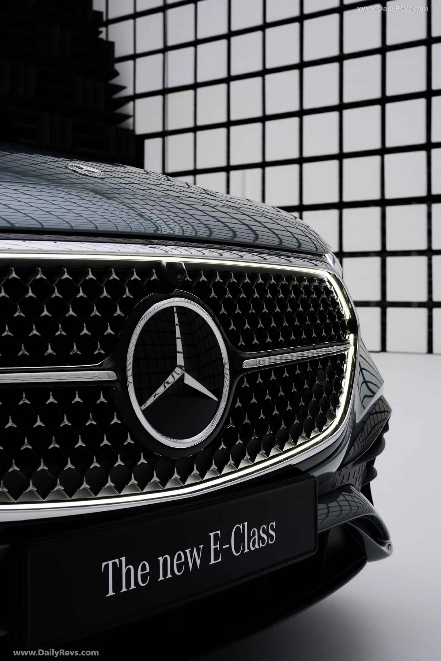 Close Up Front Grille of New Mercedes E Class Model