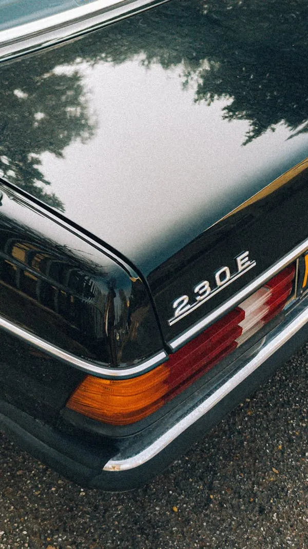 Close up of Black Mercedes Benz Rear with Model Badge